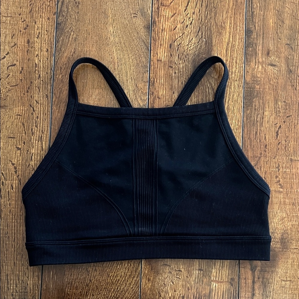 Alala Black Ribbed Activewear Top